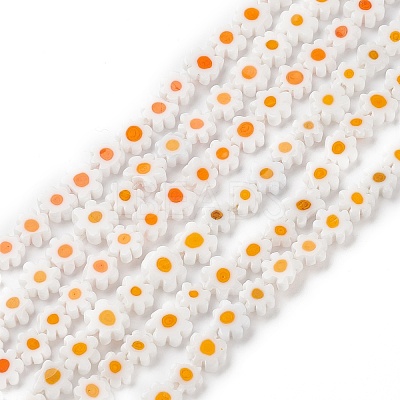 Handmade Millefiori Glass Bead Strands LAMP-J035-8mm-23-1