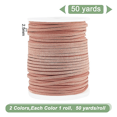 2 Rolls 2 Colors Flat Faux Suede Cord OCOR-DC0001-05-1