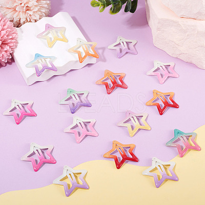 20Pcs Iron Enamel Snap Hair Clips PHAR-TADJ0001-08-1