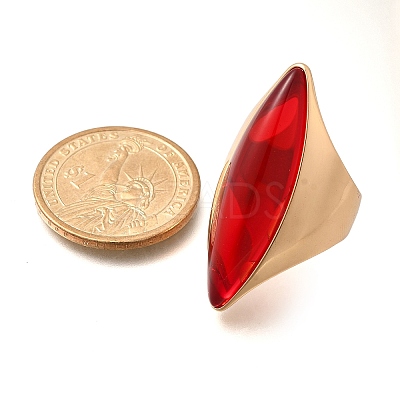 Resin Horse Eye Finger Rings RJEW-R006-01G-01-1