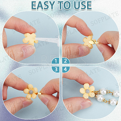 200Pcs 2 Colors Alloy Glue-on Flat Pad Bails FIND-SP0001-82-1