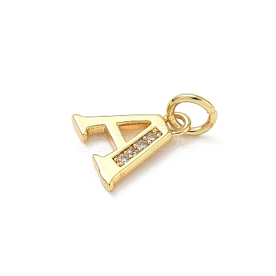Brass Micro Pave Cubic Zirconia Charms KK-I382-03G-A-1