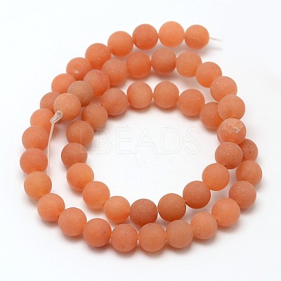 Natural Red Aventurine Beads Strands G-D675-8mm-1
