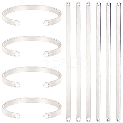6Pcs Stainless Steel Blank Cuff Bangles MAK-BBC0001-32P-1