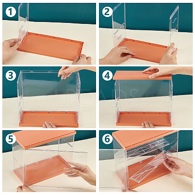 Assembled Rectangle Acrylic Action Figures Display Boxes ODIS-WH0017-096A-1