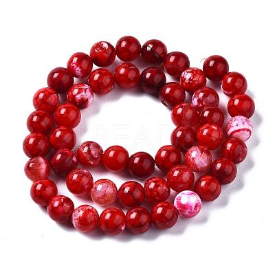 Dyed Natural Crackle Agate Beads Strands G-T100-03C-1