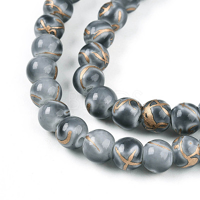 Baking Paint Glass Beads Strands DGLA-N010-6mm-09-1