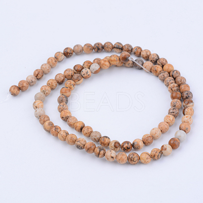 Natural Picture Jasper Beads Strands X-G-Q462-6mm-35-1