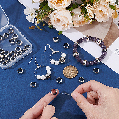 40Pcs 201 Stainless Steel European Beads STAS-BC0004-18-1