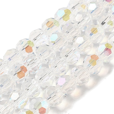 Electroplate Transparent Glass Beads Strands EGLA-A035-T6mm-L19-1