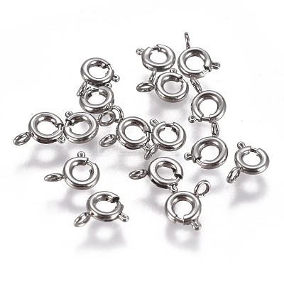 Non-Tarnish 304 Stainless Steel Spring Ring Clasps STAS-F224-02P-A-1