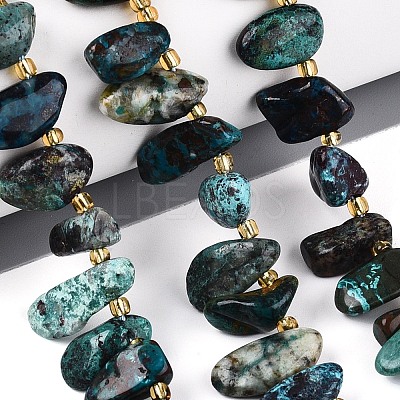 Natural Chrysocolla Beads Strands G-Z091-A46-1