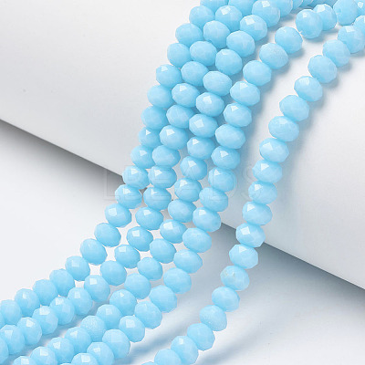 Opaque Solid Color Glass Beads Strands EGLA-A034-P6mm-D08-1