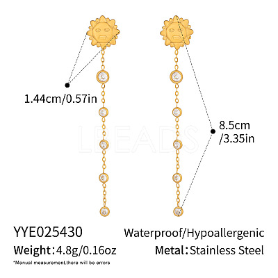 304 Stainless Steel Tassel Stud Earrings GP9116-1-1