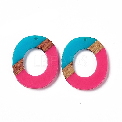 Opaque Resin & Walnut Wood Pendants RESI-M027-01H-1