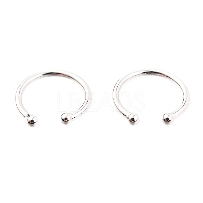 Anti-Tarnish Rhodium Plated 925 Sterling Silver Cuff Earrings EJEW-H124-06P-1