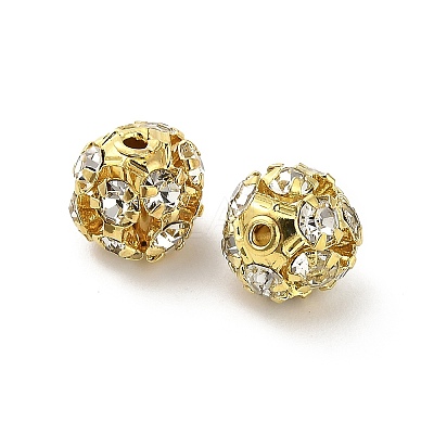 7mm Brass Rhinestone Beads X1-KK-S519-01B-02G-1