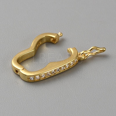 925 Sterling Silver Micro Pave Clear Cubic Zirconia Twister Clasps STER-WH0002-07G-1
