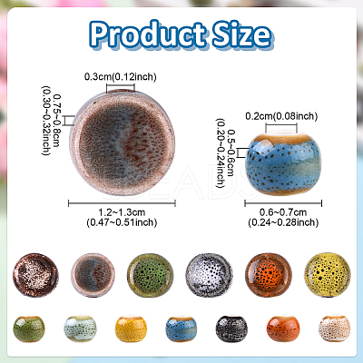 70Pcs 8 Styles Handmade Porcelain Beads PORC-YW0001-50-1