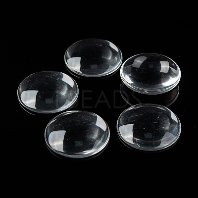 Transparent Glass Cabochons GGLA-R026-45mm-1