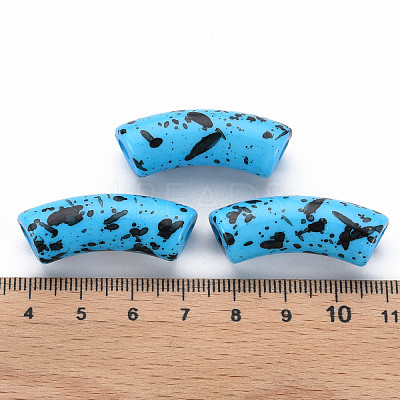 Opaque Spray Painted Acrylic Beads MACR-S372-001F-B07-1