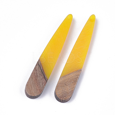 Resin & Walnut Wood Pendants X-RESI-S358-40C-1