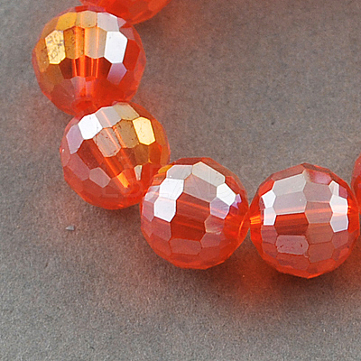 Electroplate Glass Bead Strands EGLA-R040-8mm-18-1