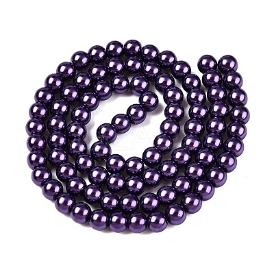 Baking Paint Pearlized Glass Pearl Round Bead Strands HY-Q003-6mm-20-1