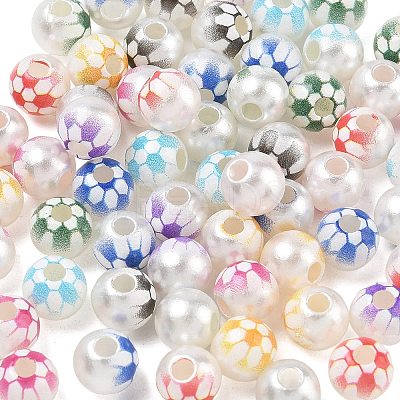 Sports Printed ABS Plastic Beads PL-CBA1C22-01-1