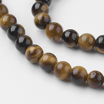 Natural Yellow Tiger Eye Bead Strands G-G735-71-4mm-A-1