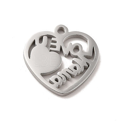 Non-Tarnish Mother's Day Theme 304 Stainless Steel Pendants STAS-E171-03P-07-1