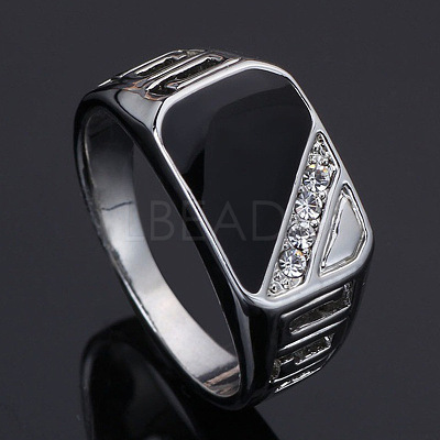 Alloy Micro Pave Cubic Zirconia Finger Rings for Men FS-WGE231C-01-1