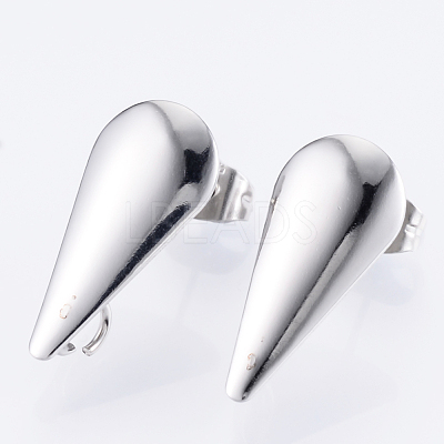 Non-Tarnish 304 Stainless Steel Stud Earring Findings STAS-Q231-04A-1