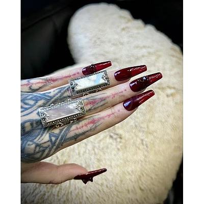 Alloy Acrylic Cuff Open Rings WG8CAE0-01-1