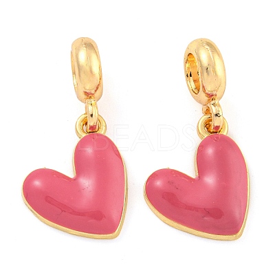 Rack Plating Alloy Enamel Heart European Dangle Charms FIND-B034-20G-02-1