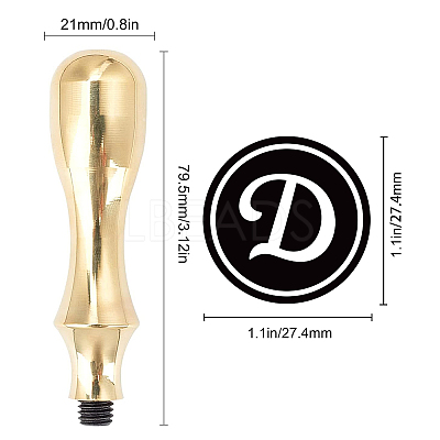 1Pc Golden Tone Brass Stamp Head DIY-CP0008-98G-1