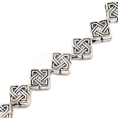 Tibetan Style Rhombus Alloy Bead Strands X-TIBEB-O007-05-NR-1