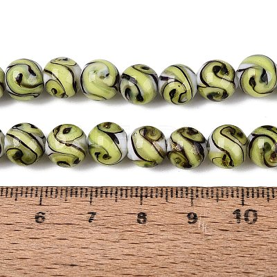 Gold Sand Handmade Lampwork Beads Strands LAMP-N037-08C-1