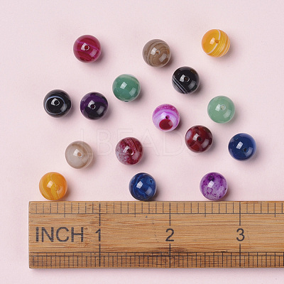 Natural Striped Agate/Banded Agate Beads G-JP0001-26A-1