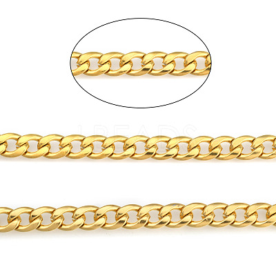 3.28 Feet 304 Stainless Steel Cuban Link Chains X-CHS-E013-17C-G-1