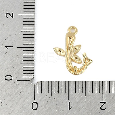 Brass Crystal Rhinestone Letter Links Connector Charms KK-S395-06G-J-1
