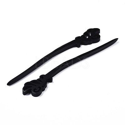 Vintage Schima Wood Hair Sticks Findings OHAR-N008-03-1