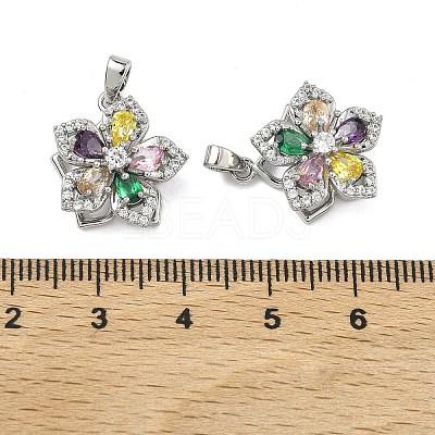 Brass Micro Pave Cubic Zirconia Rotatable Pendants KK-A287-11B-P-1