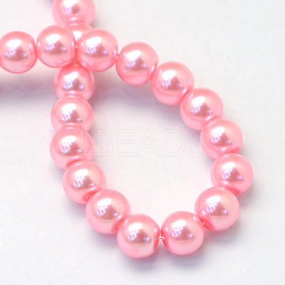 Baking Paint Pearlized Glass Pearl Round Bead Strands HY-Q003-6mm-53-1