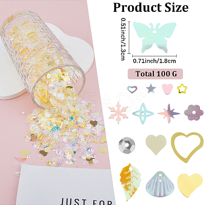 100G Plastic Sequins Beads PVC-CP0001-01A-1