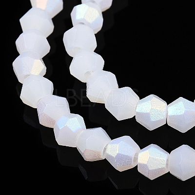 Imitation Jade Bicone Frosted Glass Bead Strands EGLA-A039-J2mm-MB06-1