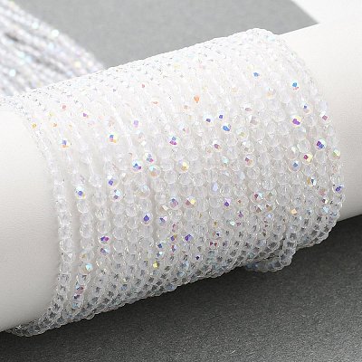 Electroplate Glass Beads Strands GLAA-H021-01A-AB01-1