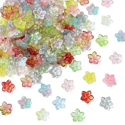 200Pcs Baking Paint Transparent Glass Beads GLAA-CJ0002-87-1