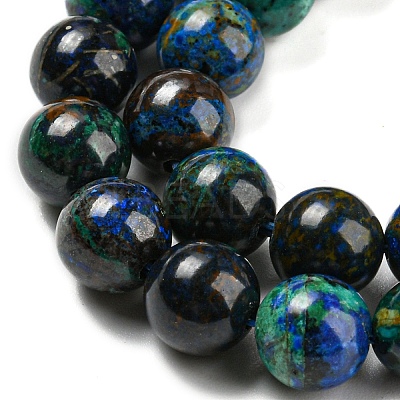 Natural Azurite Beads Strands G-P503-8MM-09-1