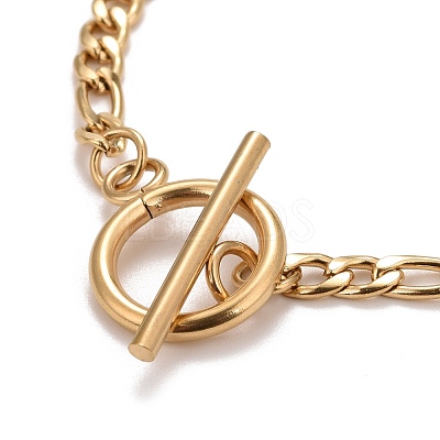 Ion Plating(IP)  304 Stainless Steel Chain Necklaces NJEW-A002-06G-1